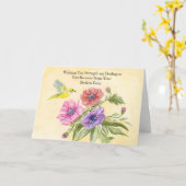 Erholung nach Knochenbruch mit Tanager-Vogel Karte (Gelbe Blume)