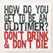 Erholung Old Timer Joke Glasuntersetzer (Vorderseite)