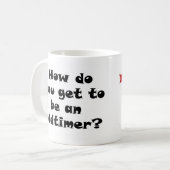 Erholung Old Timer Joke Kaffeetasse (Vorderseite Links)
