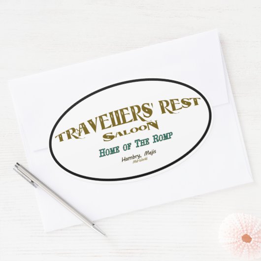 Erholung Saloon Ovaler Aufkleber (Umschlag)