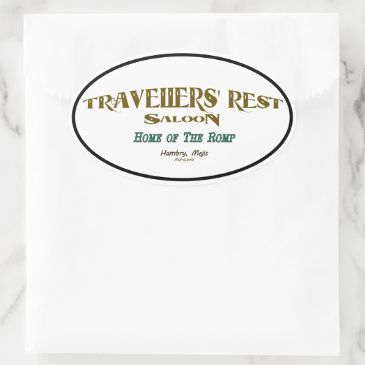 Erholung Saloon Ovaler Aufkleber (Tasche)