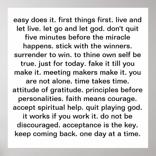 Erholung Slogan Poster (Vorne)