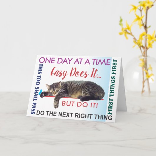 Erholung-Slogans Grußkarte Karte (Gelbe Blume)