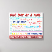 Erholung-Slogans Leinwanddruck (Vorderseite)