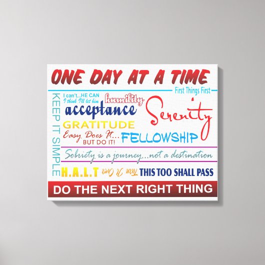 Erholung-Slogans Leinwanddruck (Vorderseite)