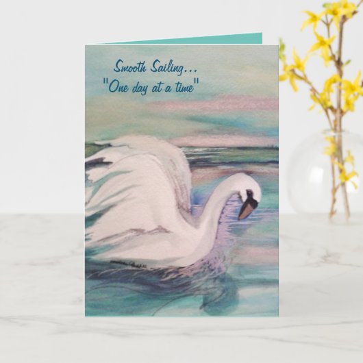 Erholung "Smooth Sailing Swan" Karte (Gelbe Blume)