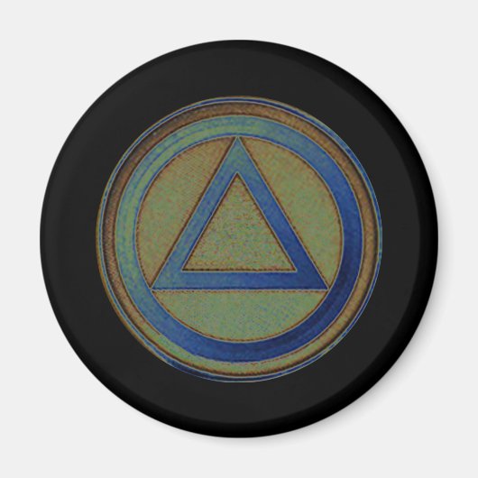 Erholung Sobriety Magnet Kreis und Dreieck (Vorne)