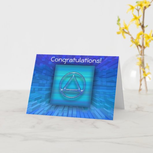 Erholung Sobriety Sober Herzlichen Glückwunsch Kar Karte (Gelbe Blume)