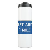 Erholung Straßenzeichen Thermosbecher (Vorderseite)