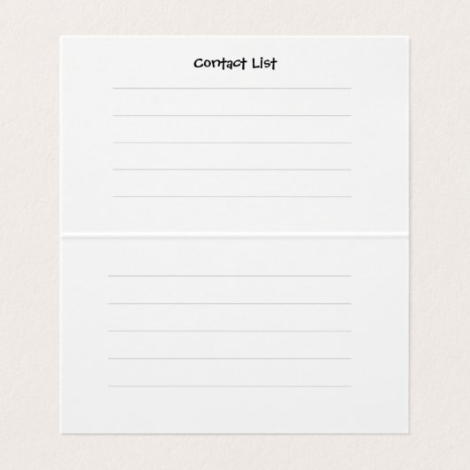 Erholung Visitenkarten (Innenseite Aufgefaltet)