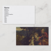 Erholung während des Fluges in Ägypten, c.1510-12 Visitenkarte (Vorne/Hinten)