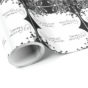 Erholung Wunder, Schwarz und Weiß Geschenkpapier