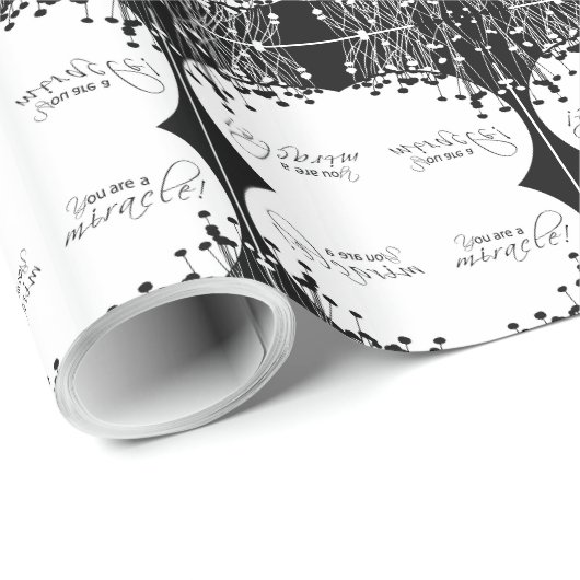 Erholung Wunder, Schwarz und Weiß Geschenkpapier (Rolleneckpunkt)