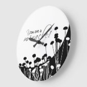 Erholung Wunder, Schwarz und Weiß Große Wanduhr (Winkel)