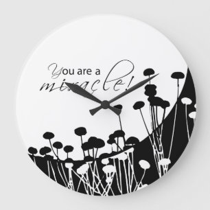 Erholung Wunder, Schwarz und Weiß Große Wanduhr