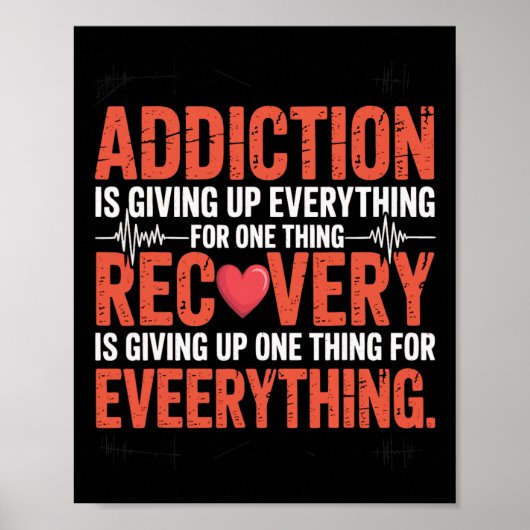 Erholungsmotivation Suchtbewusstsein Inspiration Poster (Vorne)