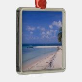 Erholungsort auf dem Strand Silbernes Ornament (Rechts)