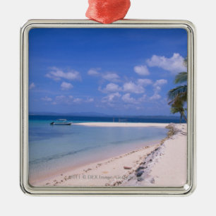 Erholungsort auf dem Strand Silbernes Ornament