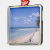 Erholungsort auf dem Strand Silbernes Ornament (Links)