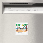 Erholungspaar - personalisierter Cartoon-Magnet Magnet (In Situ (Geschirrspüler))