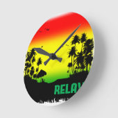 Erholungsrasta Runde Wanduhr (Winkel)