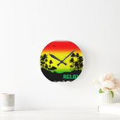 Erholungsrasta Runde Wanduhr (Zuhause)