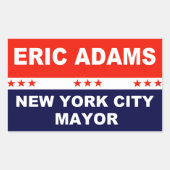 Eric Adams New York City Mayor Rechteckiger Aufkleber (Vorderseite)