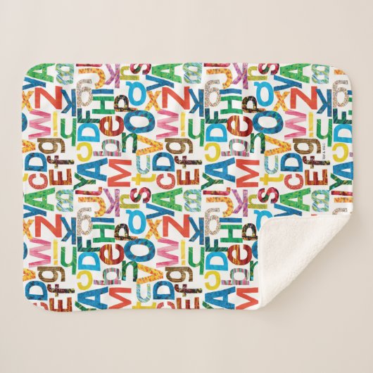 Eric Carle | Alphabet Muster Buchstaben Sherpadecke (Vorderseite (Horizontal))