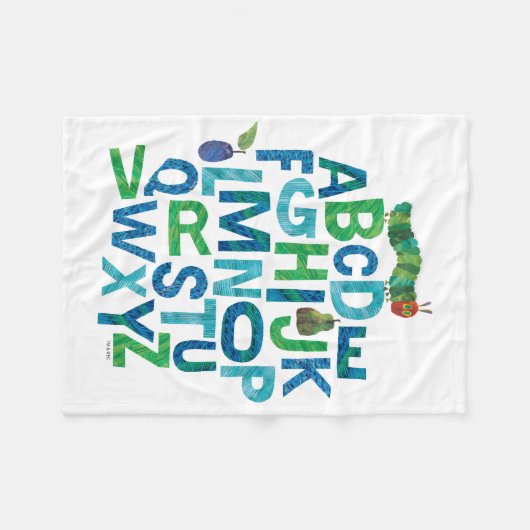 Eric Carle | Alphabet Raupe Buchstaben Muster Fleecedecke (Vorderseite (Horizontal))