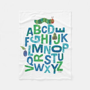 Eric Carle Alphabet Raupe Buchstaben Muster Fleecedecke