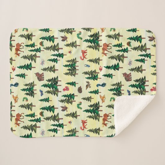 Eric Carle | Bereit für das Muster "Forest Fun" Sherpadecke (Vorderseite (Horizontal))