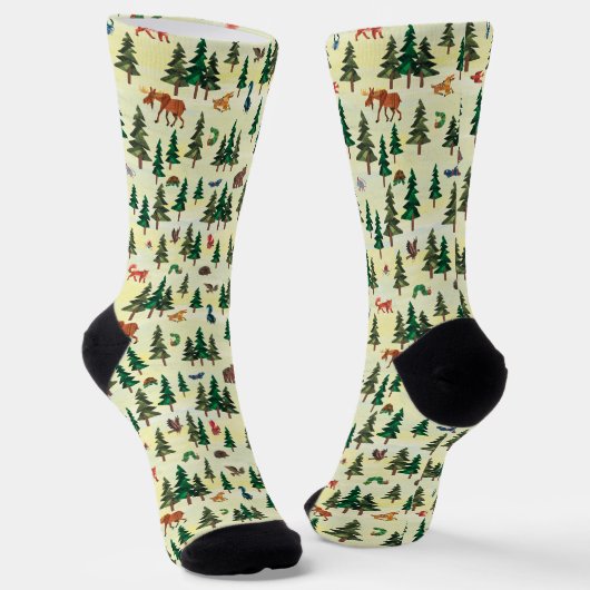 Eric Carle | Bereit für das Muster "Forest Fun" Socken (Gewinkelt)