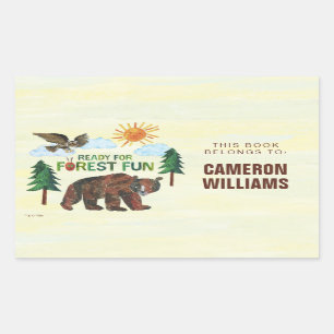 Eric Carle   Bereit für Waldspass Rechteckiger Aufkleber