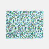 Eric Carle | Blaue und grüne Alphabet Muster Fleecedecke (Vorderseite (Horizontal))