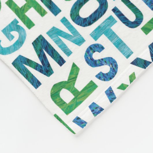 Eric Carle | Blaue und grüne Alphabet Muster Fleecedecke (Ecke)