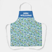 Eric Carle | Blaue und grüne Alphabet Muster Schürze (Vorderseite)