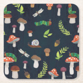 Eric Carle | Bug und Pilzmuster Rechteckiger Pappuntersetzer (Vorderseite)