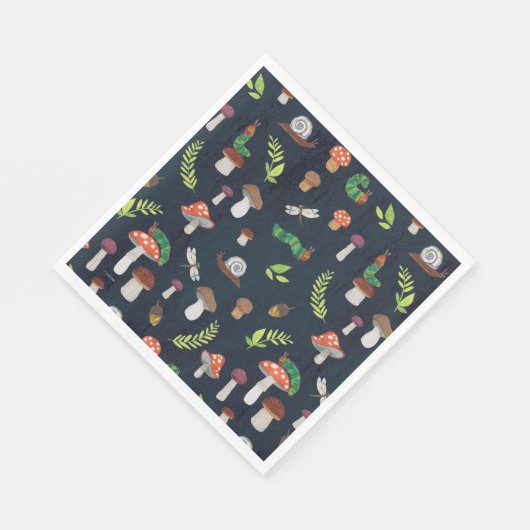 Eric Carle | Bug und Pilzmuster Serviette (Ecke)