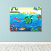 Eric Carle | Farbenfrohe Teichlandschaft Leinwanddruck (Insitu (Holzboden))