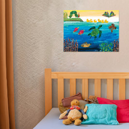 Eric Carle | Farbenfrohe Teichlandschaft Poster