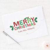 Eric Carle | Frohe Weihnachten Ovaler Aufkleber (Umschlag)