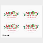 Eric Carle | Frohe Weihnachten Ovaler Aufkleber (Blatt)