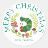 Eric Carle | Frohe Weihnachts Oval Sticker (Vorderseite)