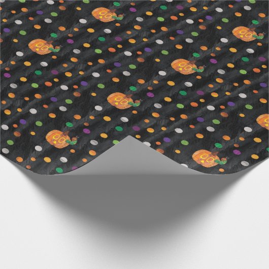 Eric Carle | Halloween Polka Dot Pattern Geschenkpapier (Ecke)