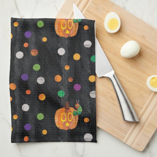Eric Carle | Halloween Polka Dot Pattern Geschirrtuch (Viertel Falte)