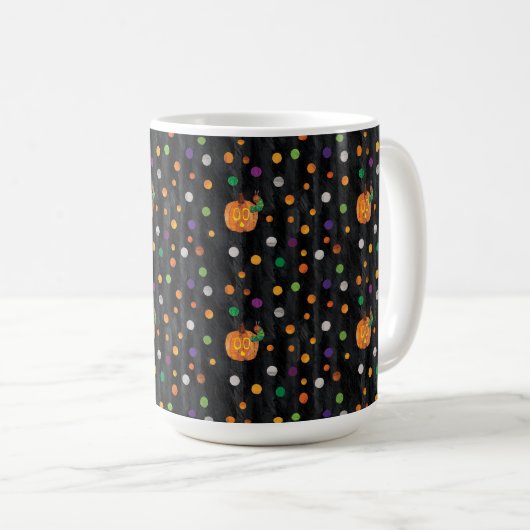 Eric Carle | Halloween Polka Dot Pattern Kaffeetasse (VorderseiteRechts)