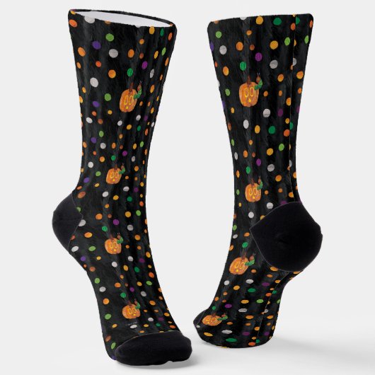 Eric Carle | Halloween Polka Dot Pattern Socken (Gewinkelt)