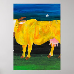 Eric Carle - Kuh auf Gelb Poster