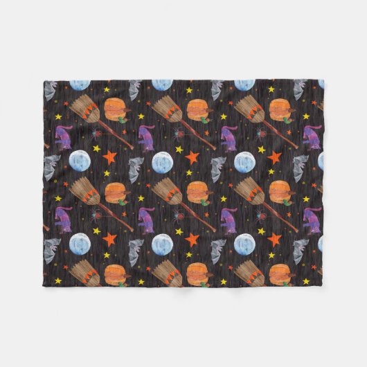 Eric Carle | Raupe Black Halloween Pattern Fleecedecke (Vorderseite (Horizontal))