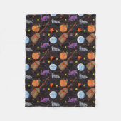 Eric Carle | Raupe Black Halloween Pattern Fleecedecke (Vorderseite)
